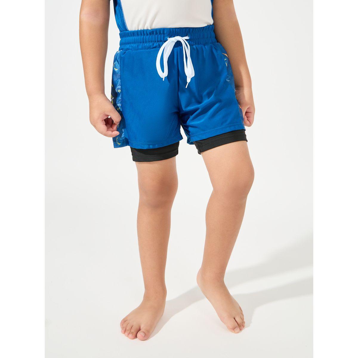 طقم سباحة من شورت 2 في 1 مع تيشيرت مطبع مع ياقة دائرية-boys-clothing-swimwear-image-5
