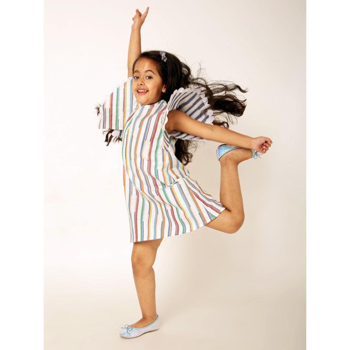 Styli Striped Flute Sleeve Dress-girls-clothing-dressesandjumpsuits-image-1