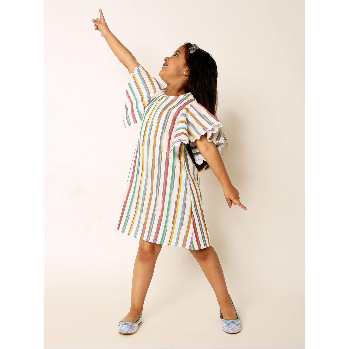 Styli Striped Flute Sleeve Dress-girls-clothing-dressesandjumpsuits-image-2