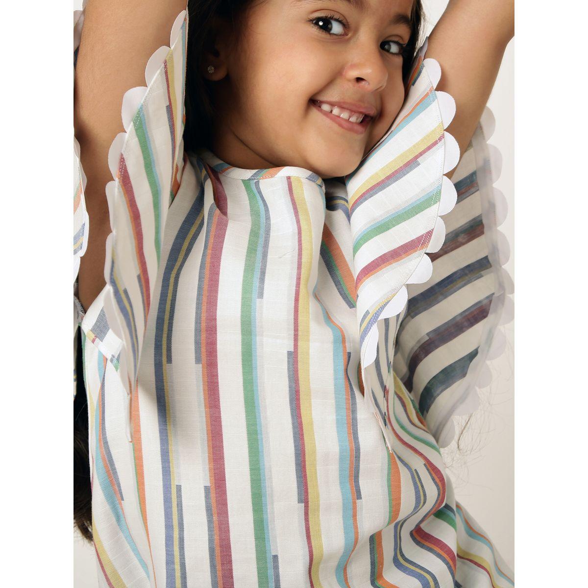 Styli Striped Flute Sleeve Dress-girls-clothing-dressesandjumpsuits-image-4