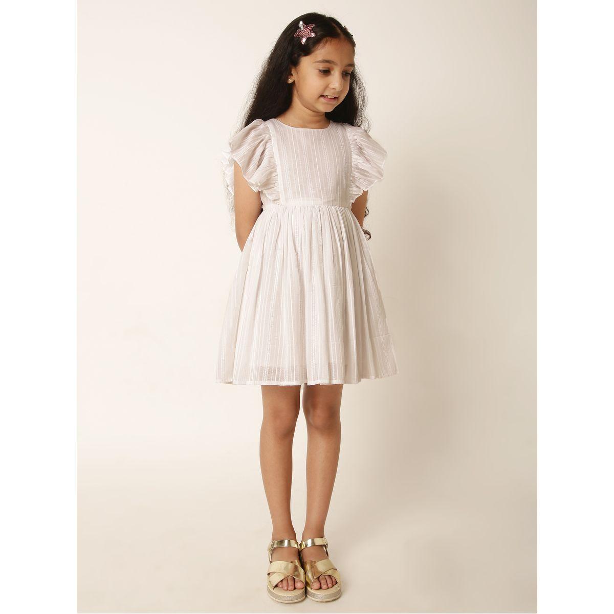 Styli Ruffled Trim Textured Dress-girls-clothing-dressesandjumpsuits-image-1