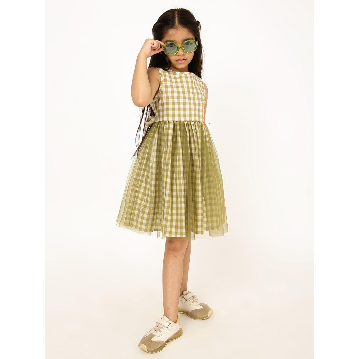 Styli Gingham Check Tulle Dress-girls-clothing-dressesandjumpsuits-image-1