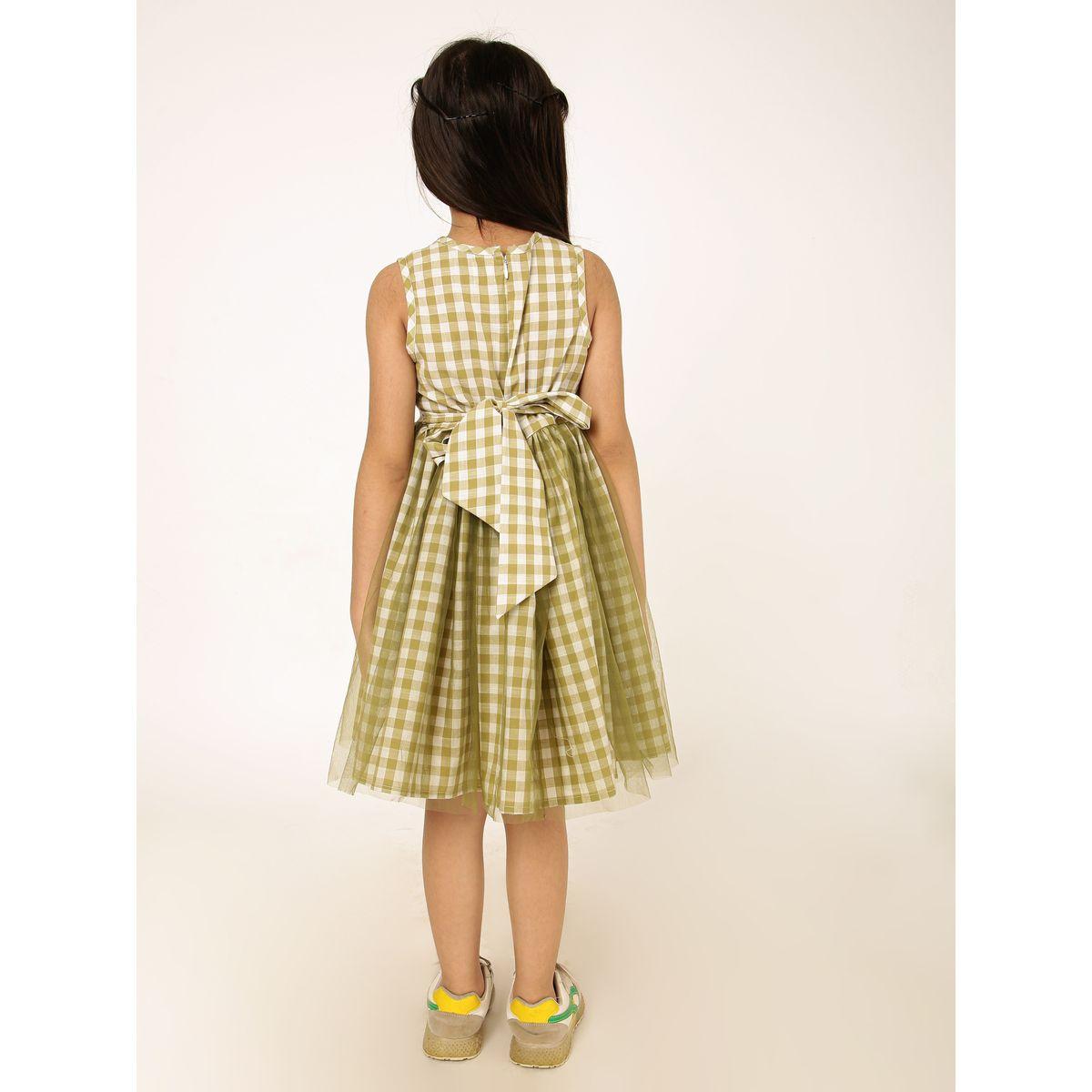 Styli Gingham Check Tulle Dress-girls-clothing-dressesandjumpsuits-image-2