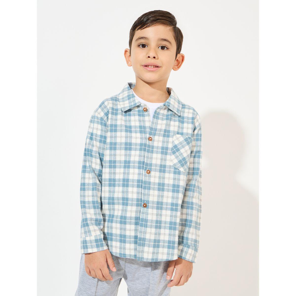 Styli Plaid Print Pocket Front Shirt-boys-clothing-shirts-image-1