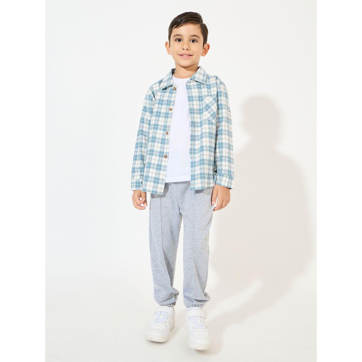 Styli Plaid Print Pocket Front Shirt-boys-clothing-shirts-image-2