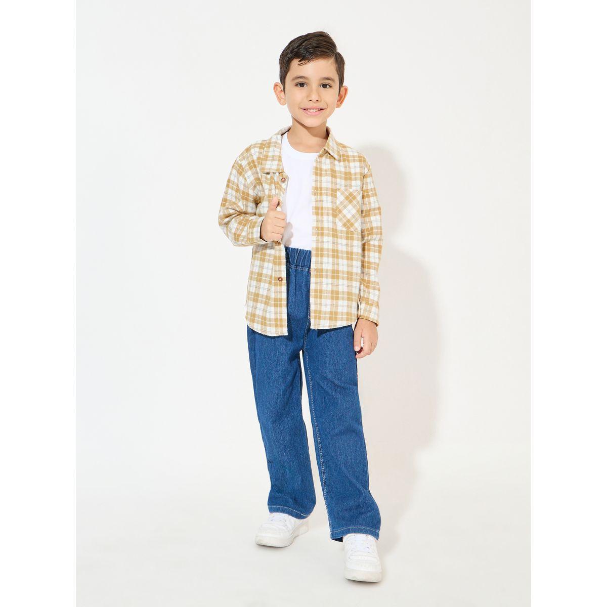 Styli Checked Casual Shirt with Buttons-boys-clothing-shirts-image-2