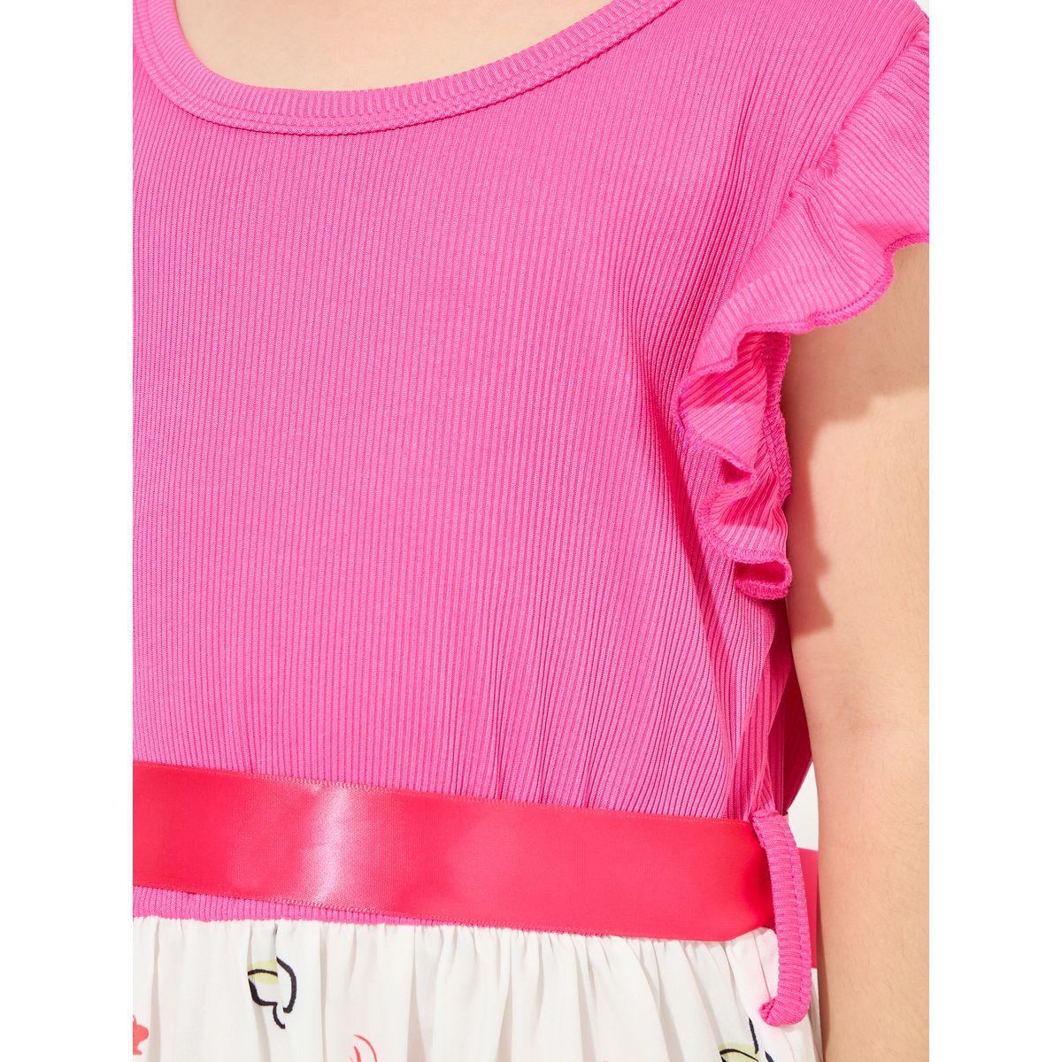 فستان كاجوال بطبعة فراشة مع اكمام بكشكش-girls-clothing-dressesandjumpsuits-image-3