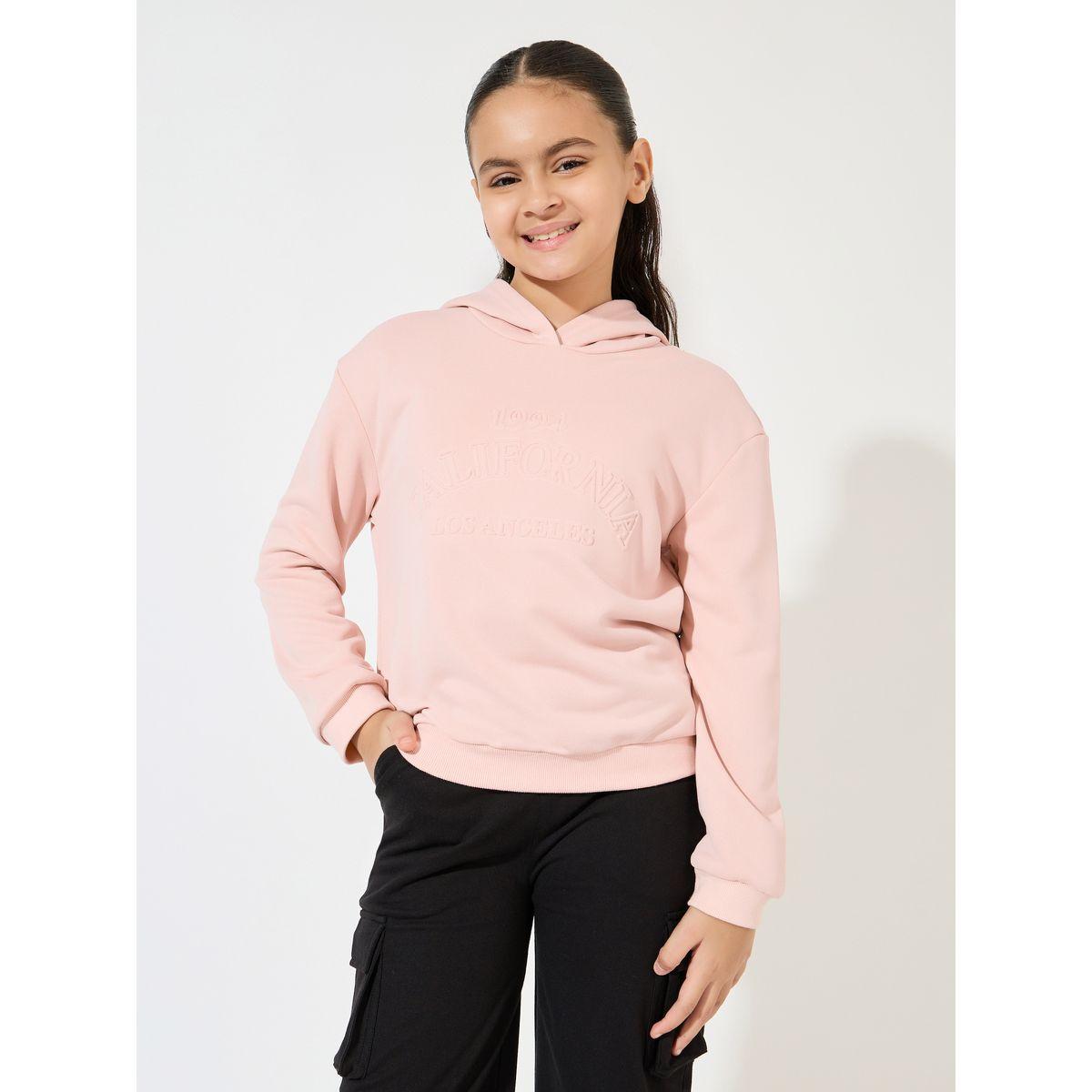 Styli Letter Embossed Dropped Shoulder Hoodie-baby-girls-clothing-sweatshirts-image-1