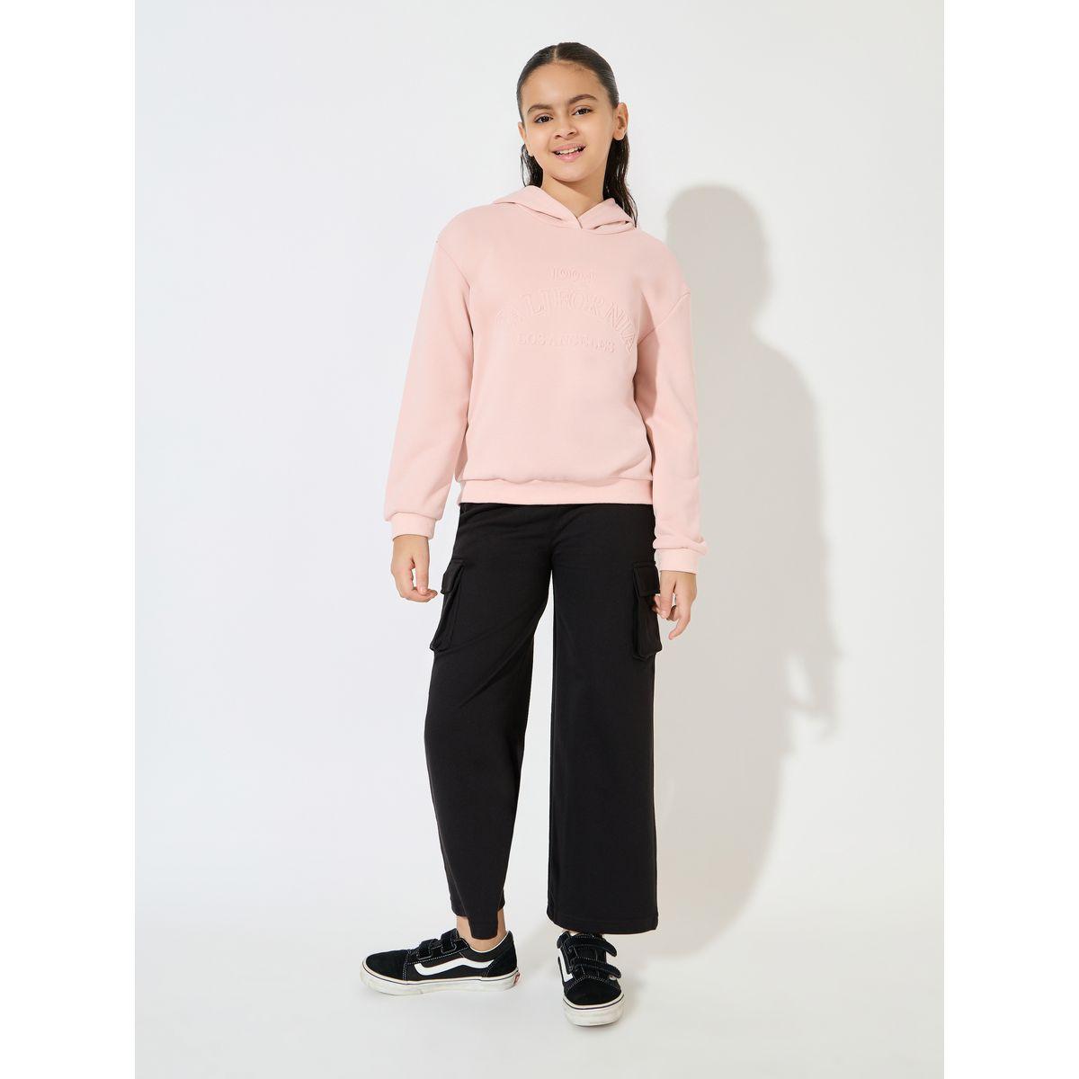 Styli Letter Embossed Dropped Shoulder Hoodie-baby-girls-clothing-sweatshirts-image-2