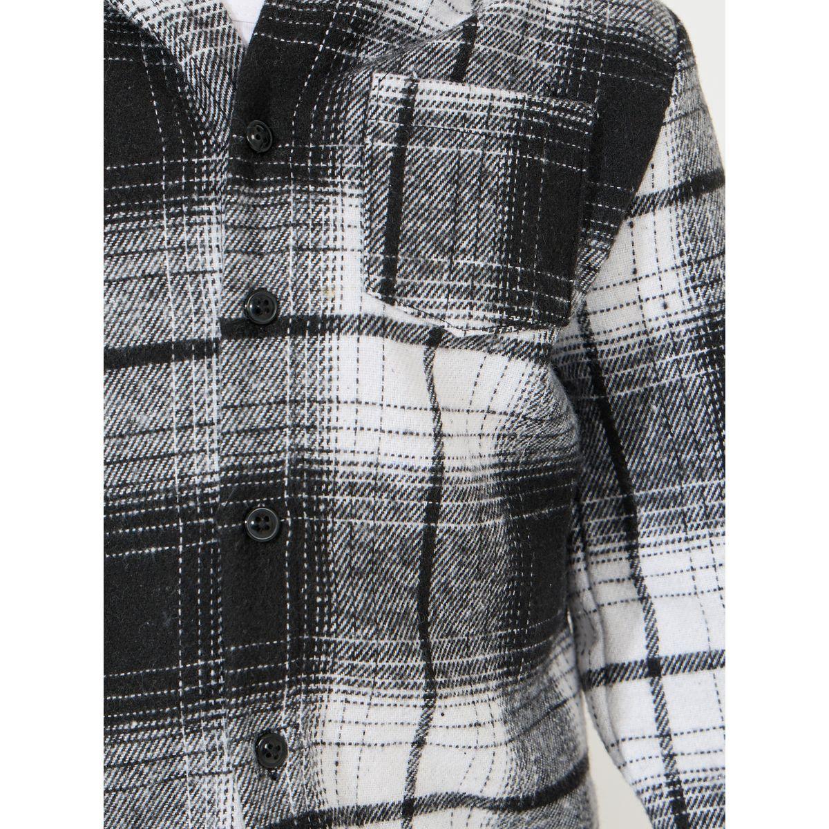 Styli Plaid Button Front Casual Hoodie-boys-clothing-winterwear-sweatshirts-image-2