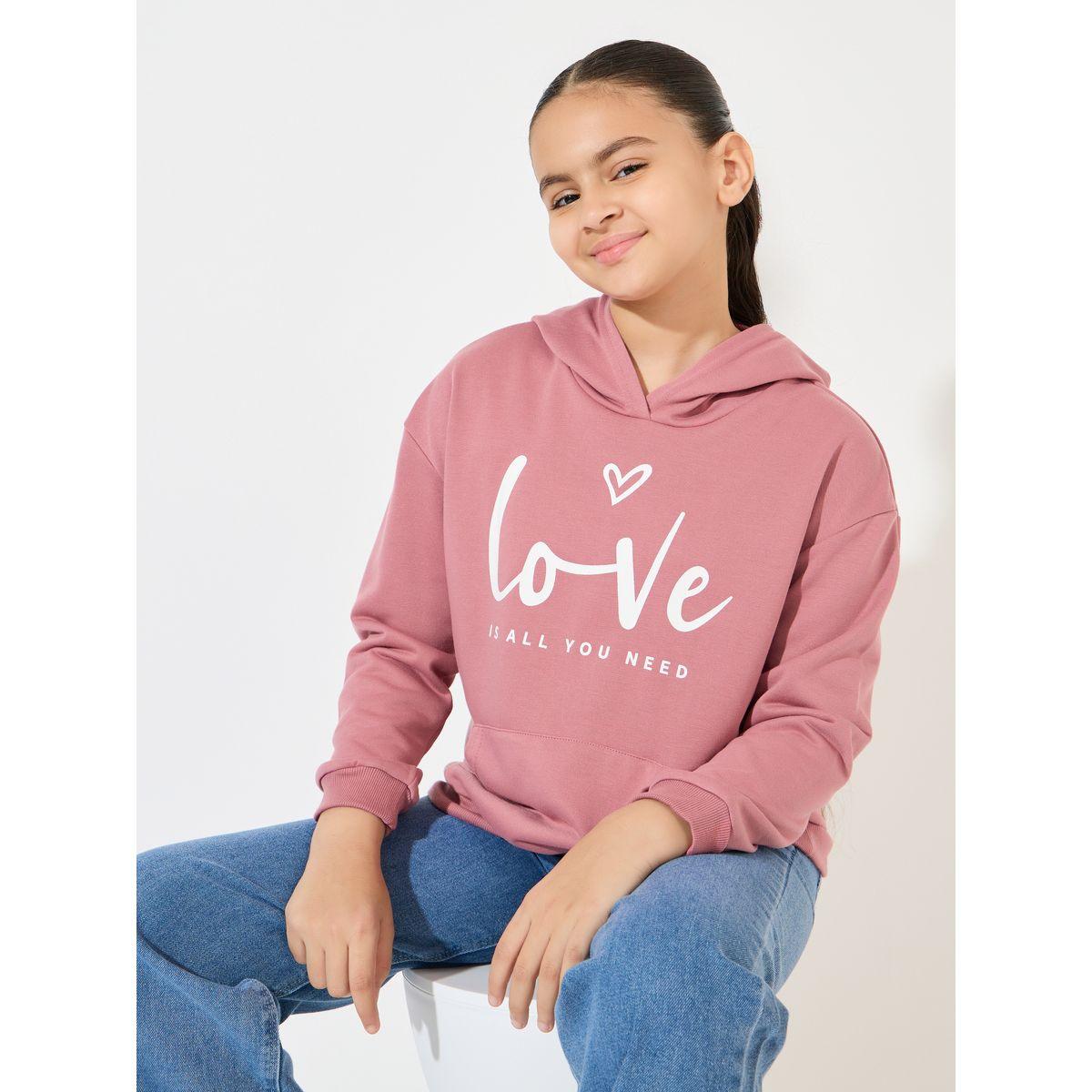 Styli Love Slogan Print Dropped Shoulder Hoodie-girls-clothing-winterwear-sweatshirts-image-1