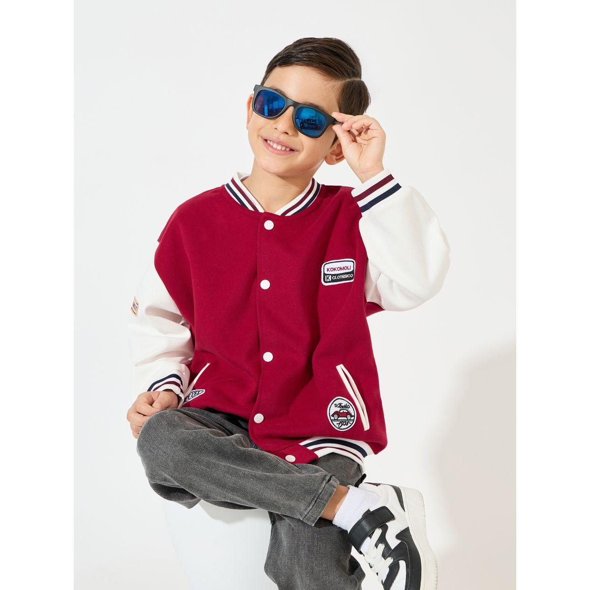 Styli Color Block Patch Detail Jacket with Snap Button-boys-clothing-jacketsandcoats-image-1