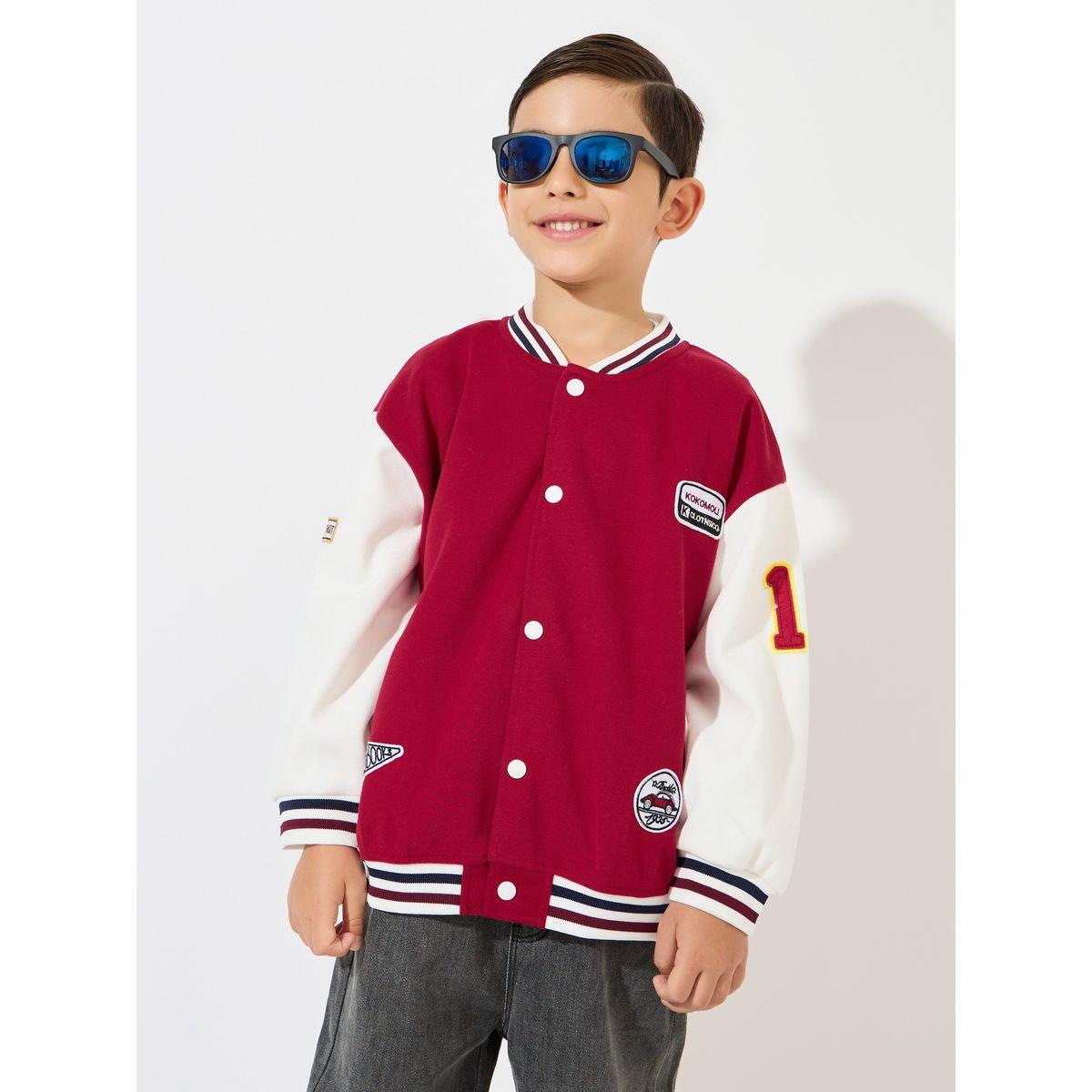 Styli Color Block Patch Detail Jacket with Snap Button-boys-clothing-jacketsandcoats-image-2