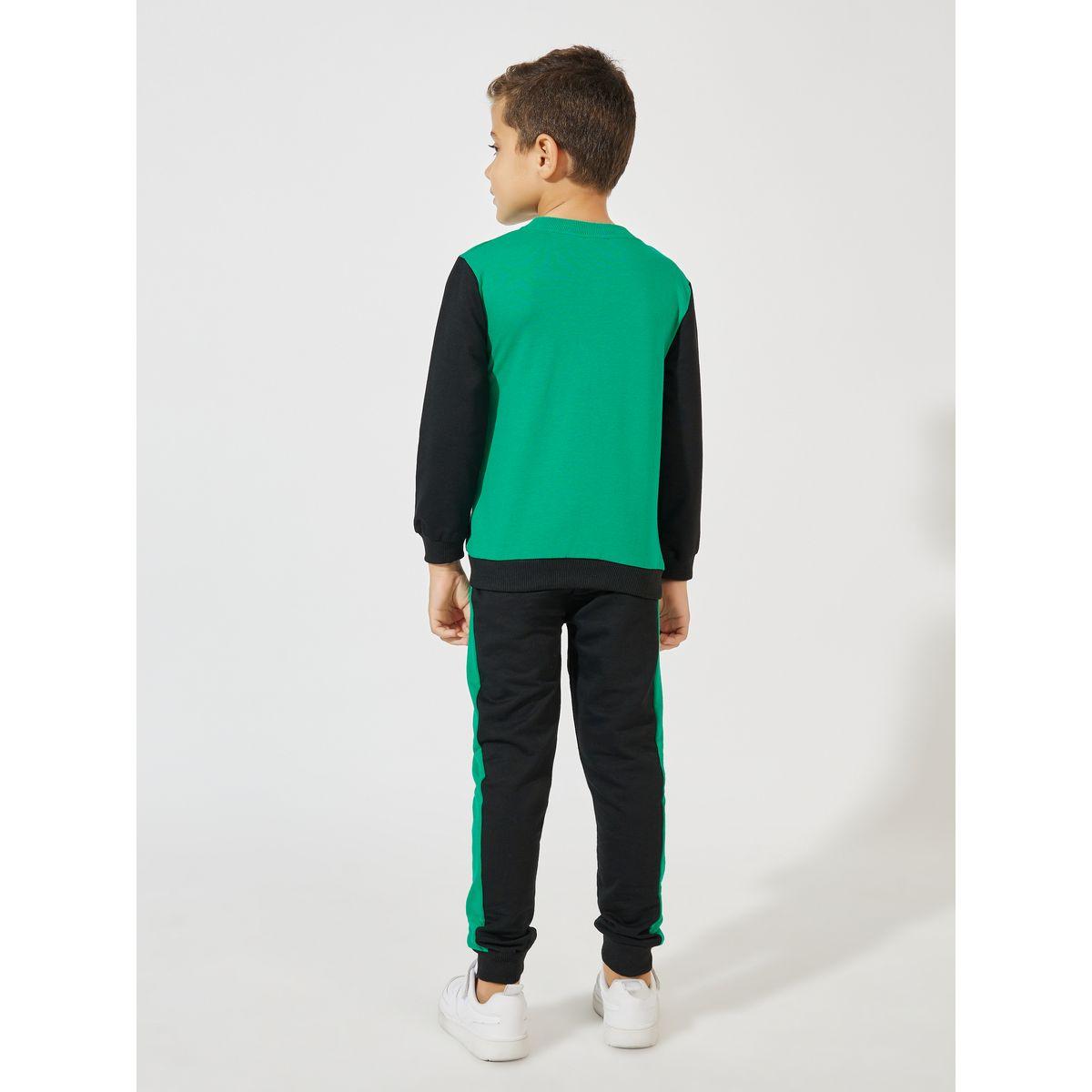 Styli Color Block Printed Lightweight Sweatshirt & Joggers Set-boys-clothing-setsandcoords-image-5