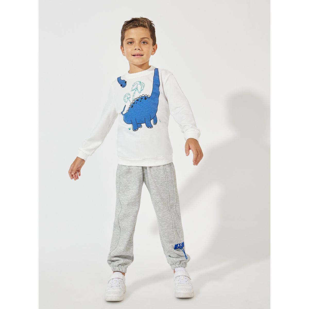 Styli Dinosaur Print Lightweight Sweatshirt-boys-clothing-winterwear-sweatshirts-image-2