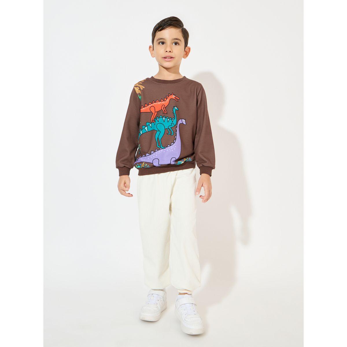 Styli Dinosaur Print Lightweight Sweatshirt-boys-clothing-winterwear-sweatshirts-image-2