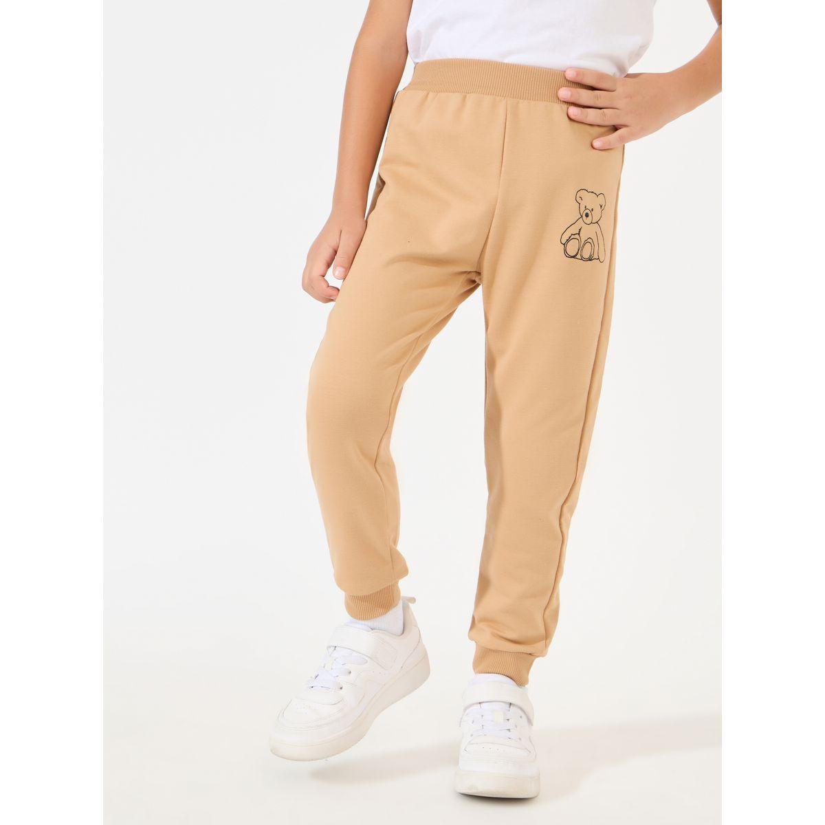 Styli Bear Print Elastic Waistband Joggers-boys-clothing-bottoms-joggersandtrackpants-image-1