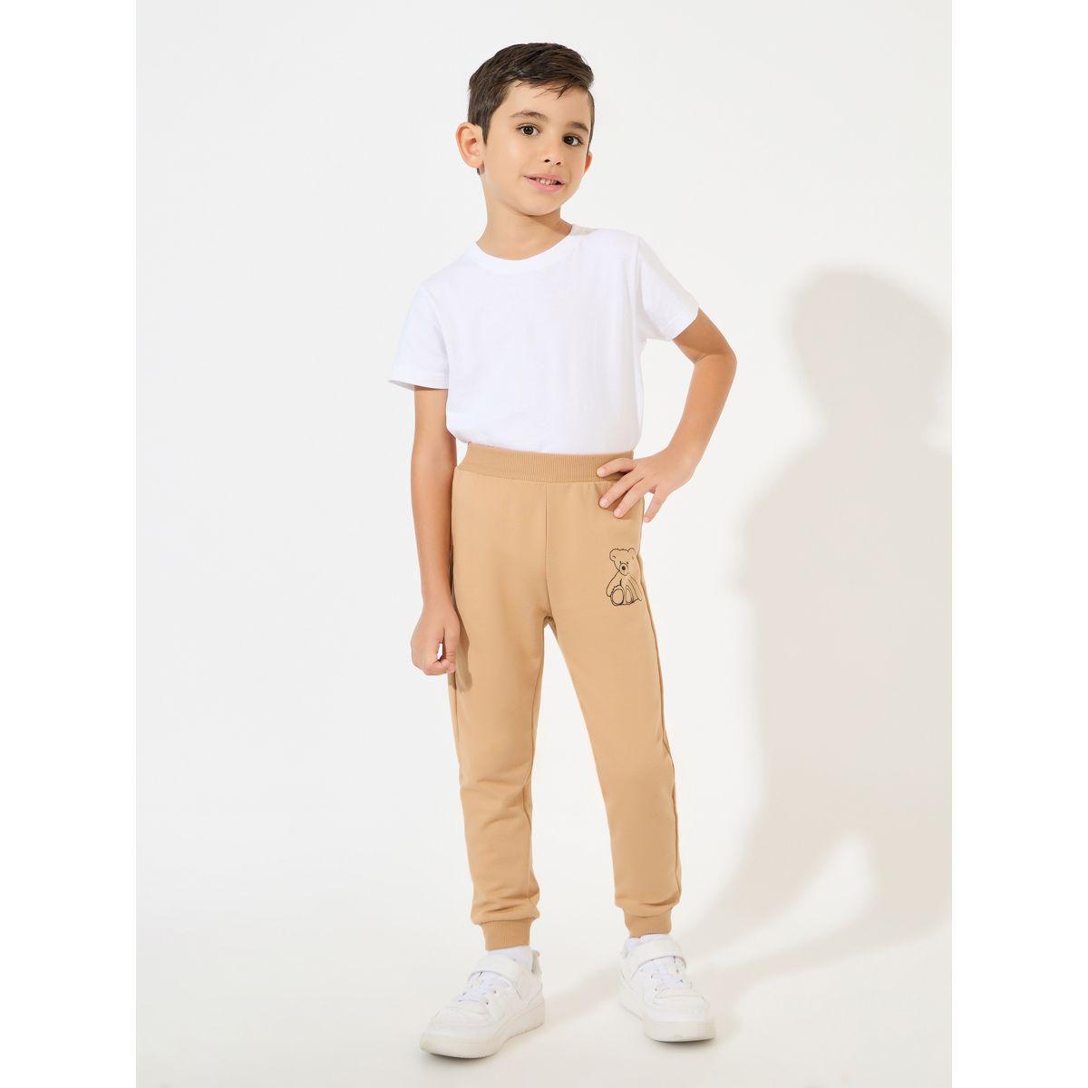 Styli Bear Print Elastic Waistband Joggers-boys-clothing-bottoms-joggersandtrackpants-image-2
