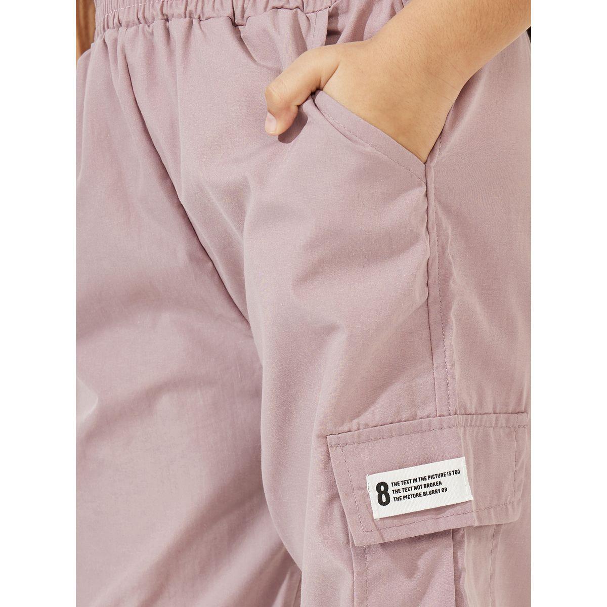 Styli Solid Patch Pocket Cargo Pants with Elasticated Cuff-girls-clothing-bottoms-trousers-image-3