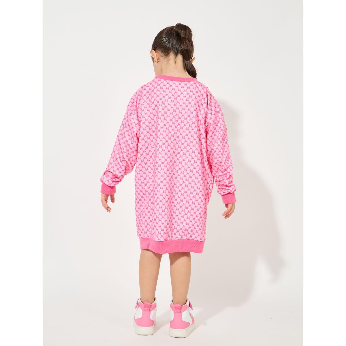 فستان طويل بنمط سويت شيرت مطبع بالكامل-baby-girls-clothing-sweatshirts-image-4