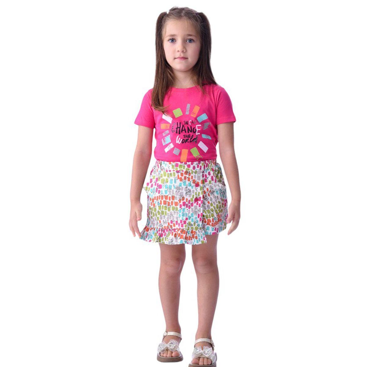 Victor and Jane X Styli  Graphic Print T-Shirt & AOP Skorts Sets-girls-clothing-setsandcoords-image-2