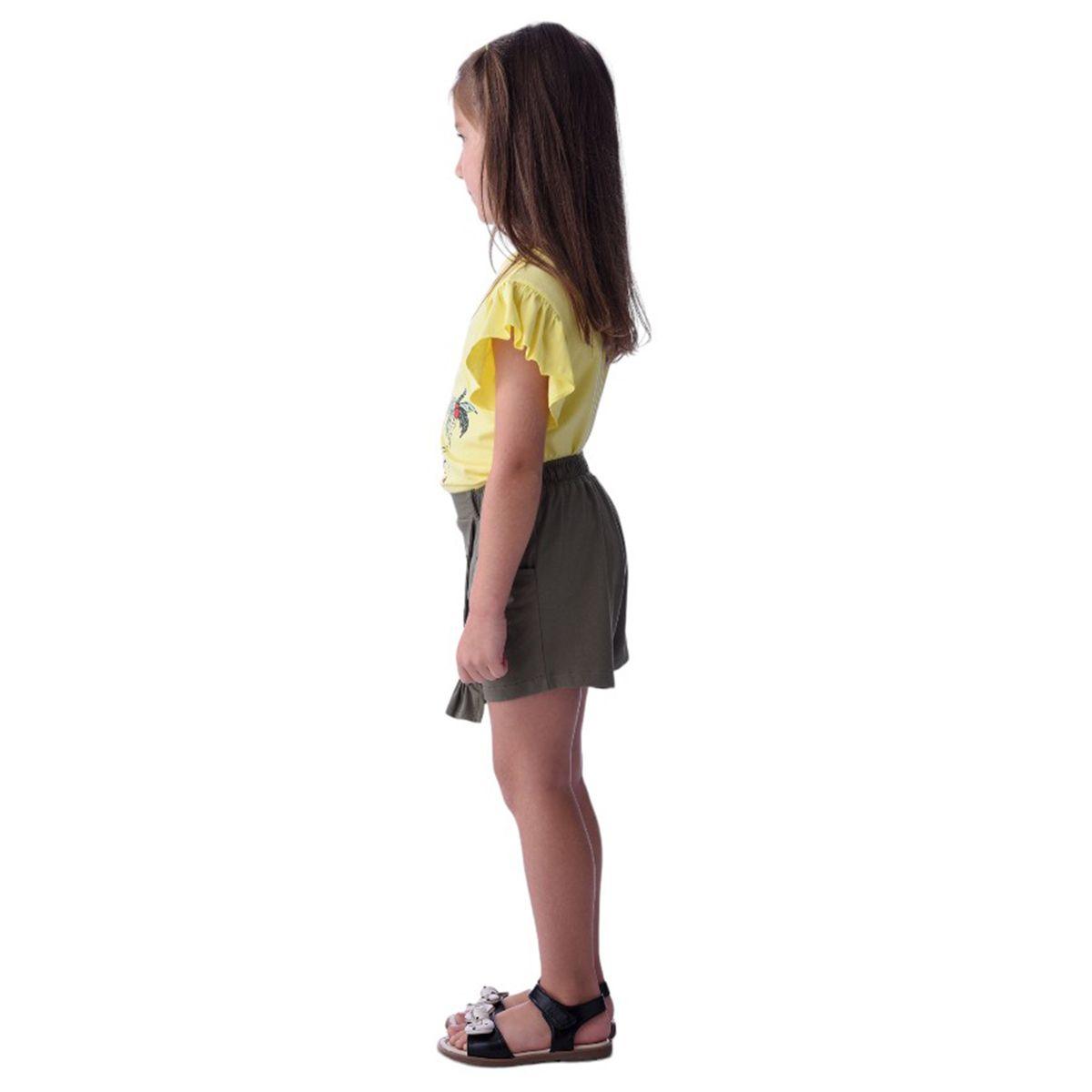 Victor and Jane X Styli  Flamingo Print Frill Sleeve T-Shirt & Skorts Set-girls-clothing-setsandcoords-image-3