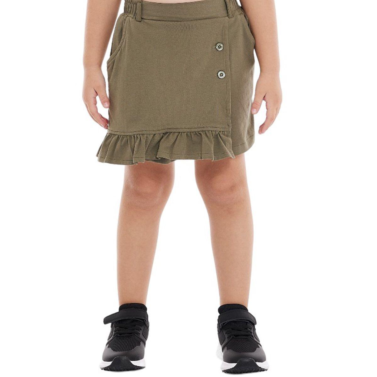 Victor and Jane X Styli  Flamingo Print Frill Sleeve T-Shirt & Skorts Set-girls-clothing-setsandcoords-image-5