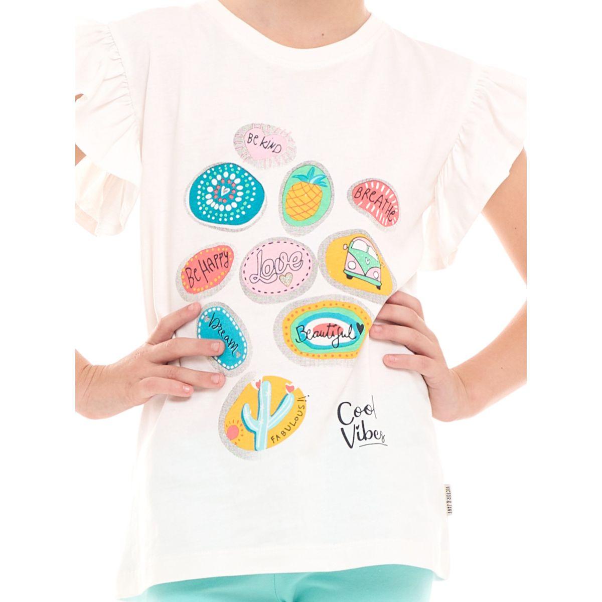 Victor and Jane X Styli  Frill Sleeves Graphic Top & Leggings Set-girls-clothing-setsandcoords-image-2