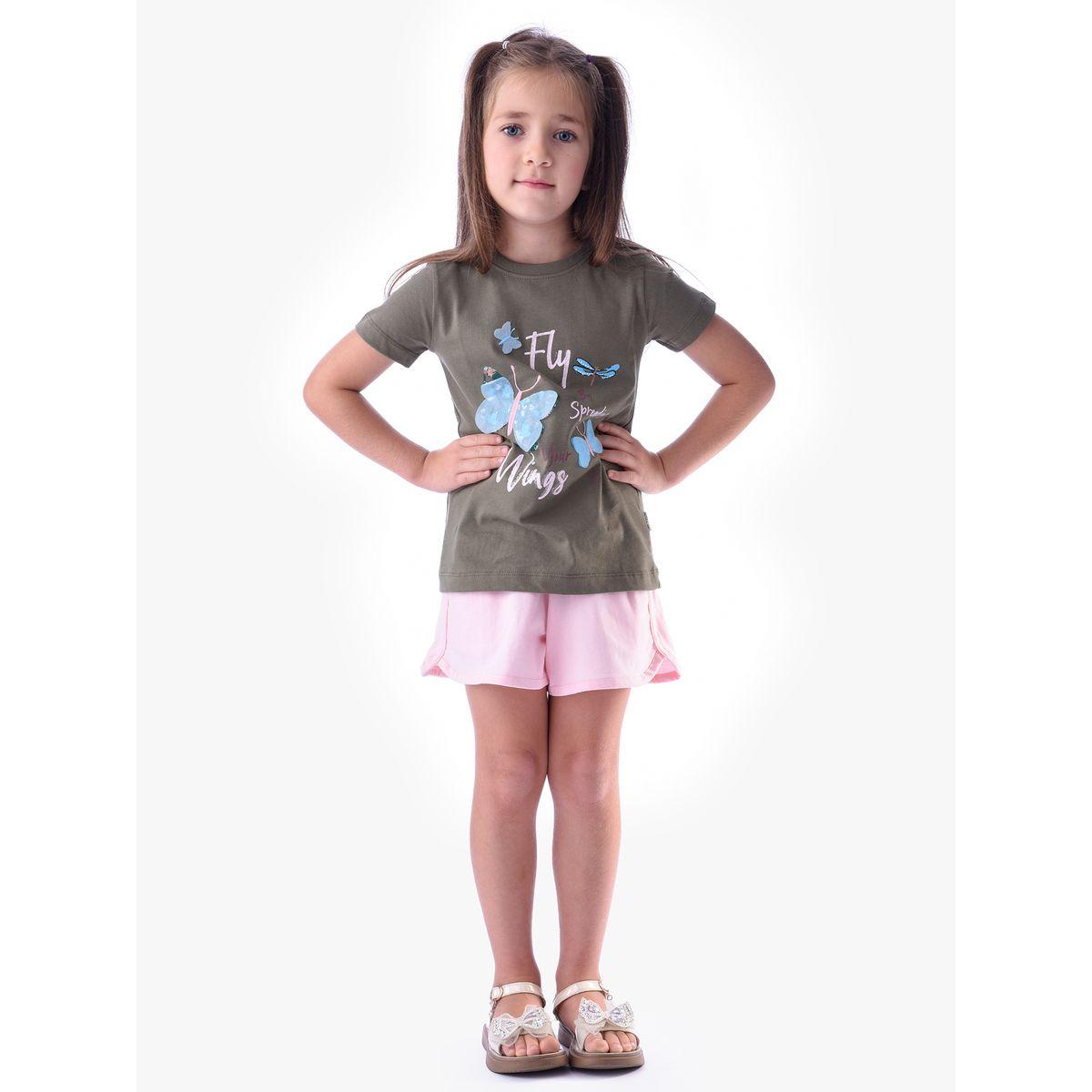Victor and Jane X Styli  Butterfly Graphic Print T-Shirt & Shorts Set-girls-clothing-setsandcoords-image-1