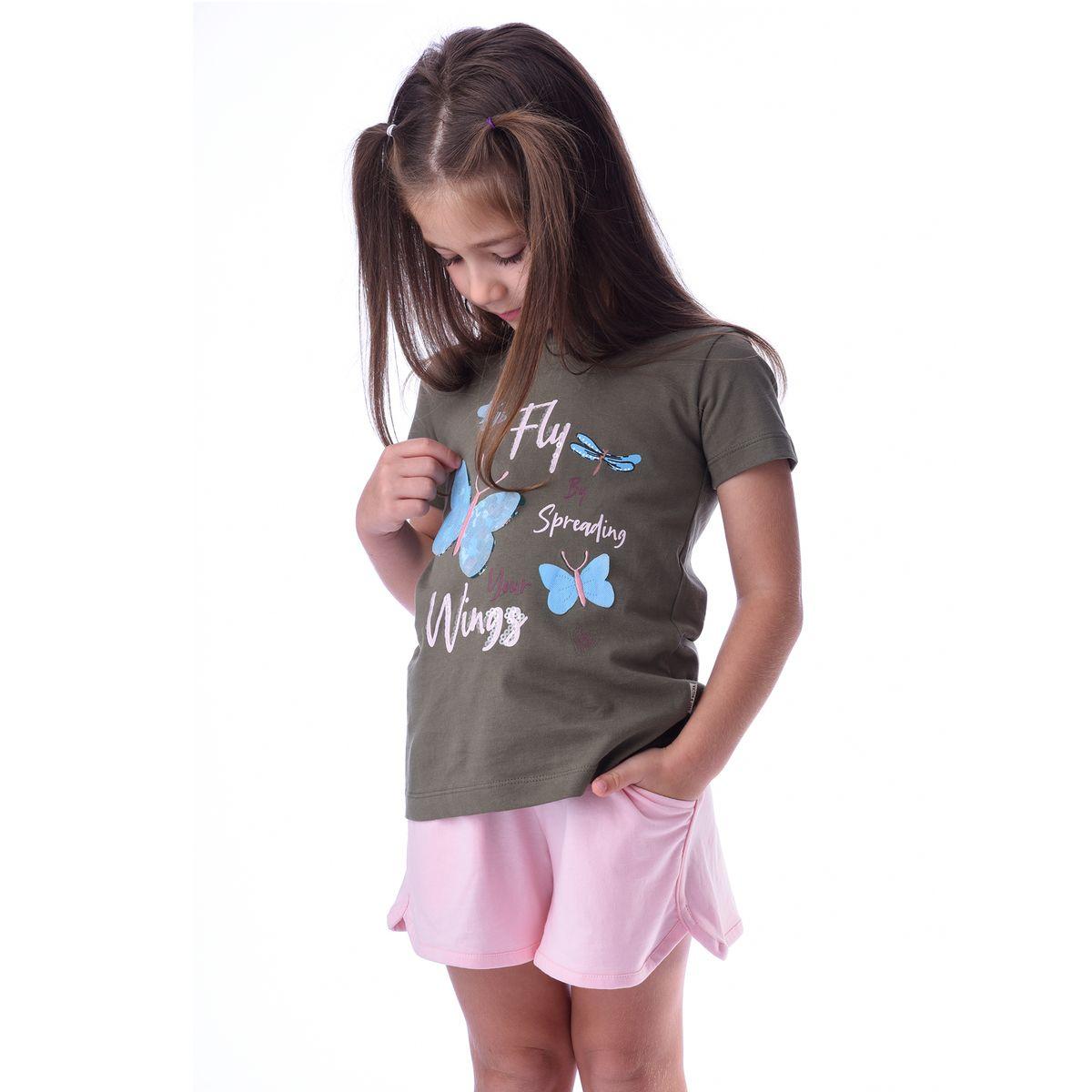 Victor and Jane X Styli  Butterfly Graphic Print T-Shirt & Shorts Set-girls-clothing-setsandcoords-image-2
