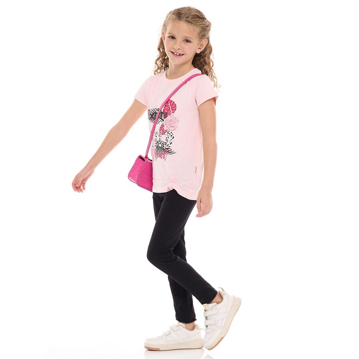 Victor and Jane X Styli  Leaf Print Knot Detail T-Shirt & Leggings Set-girls-clothing-setsandcoords-image-5