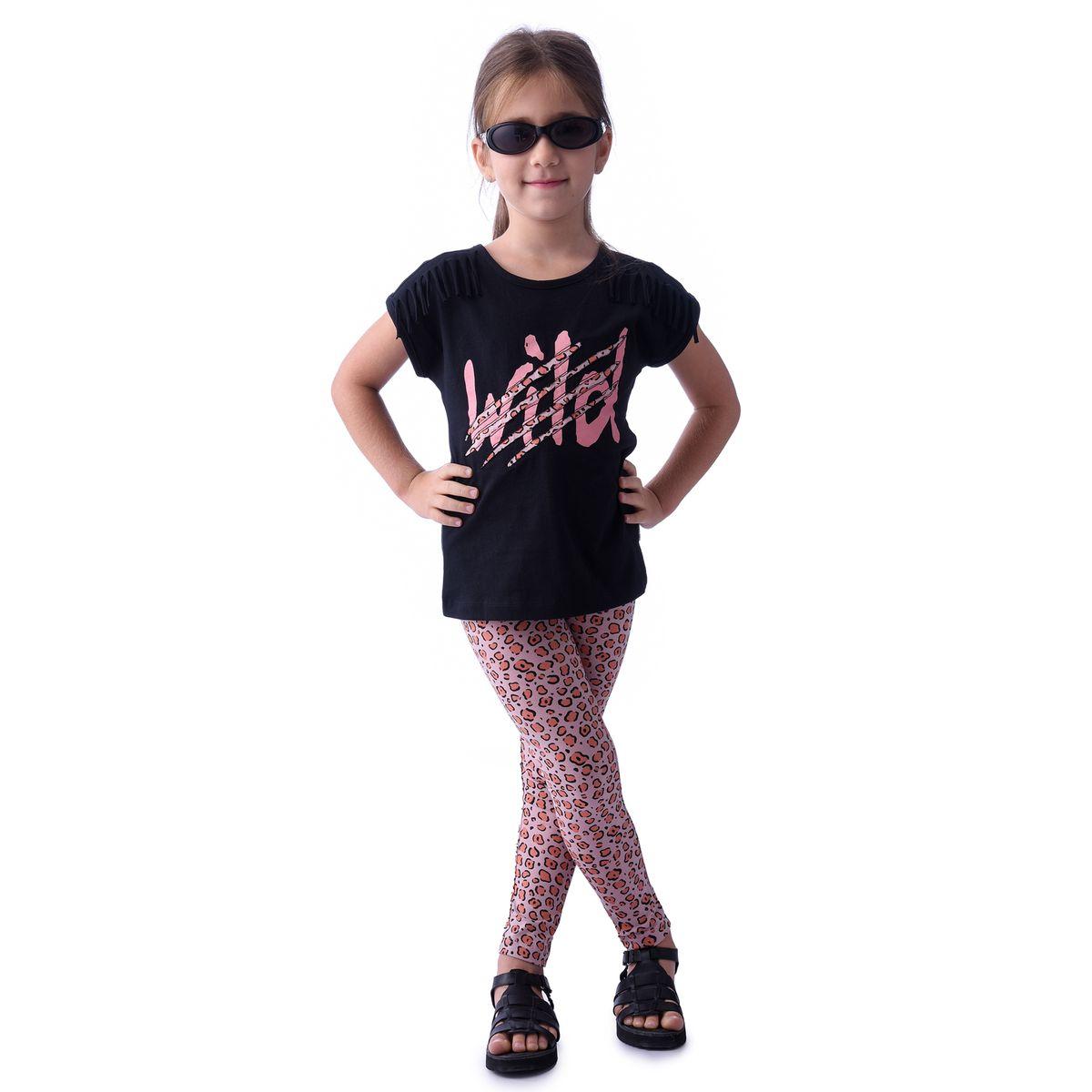 مجموعة من ليقنز بطبعة حيوان مع بلوزة بشراشيب فيكتور آند جين × ستايلي-girls-clothing-setsandcoords-image-3