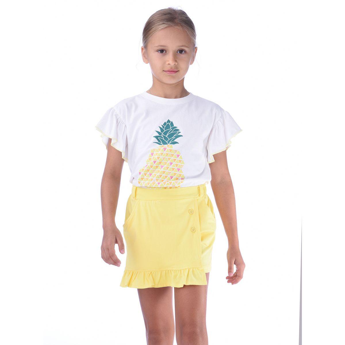 مجموعة من سكورت مع تيشيرت بطبعة اناناس فيكتور آند جين × ستايلي-girls-clothing-setsandcoords-image-1