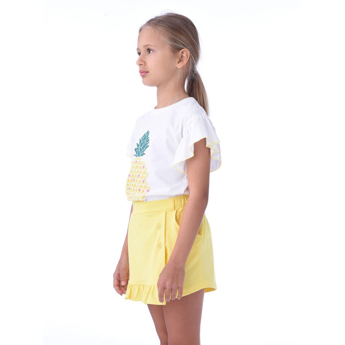 مجموعة من سكورت مع تيشيرت بطبعة اناناس فيكتور آند جين × ستايلي-girls-clothing-setsandcoords-image-2