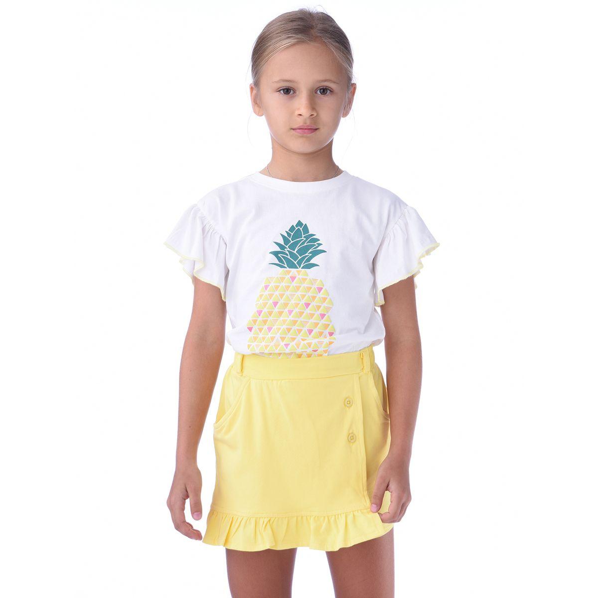 Victor and Jane X Styli  Pineapple Print Frill Sleeves T-Shirt & Skorts Sets-girls-clothing-setsandcoords-image-6