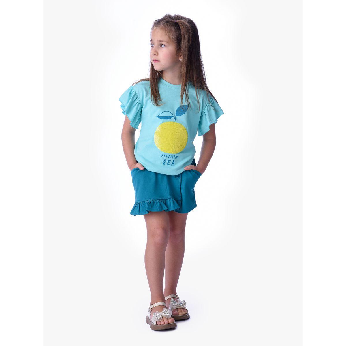 Victor and Jane X Styli  Sequined Frill Sleeve T-Shirt & Skorts Set-girls-clothing-setsandcoords-image-5