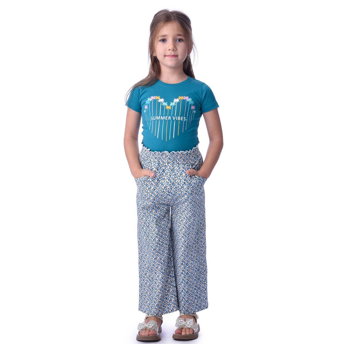 مجموعة من بنطال مع تيشيرت بطبعة زهور فيكتور آند جين × ستايلي-girls-clothing-setsandcoords-image-1