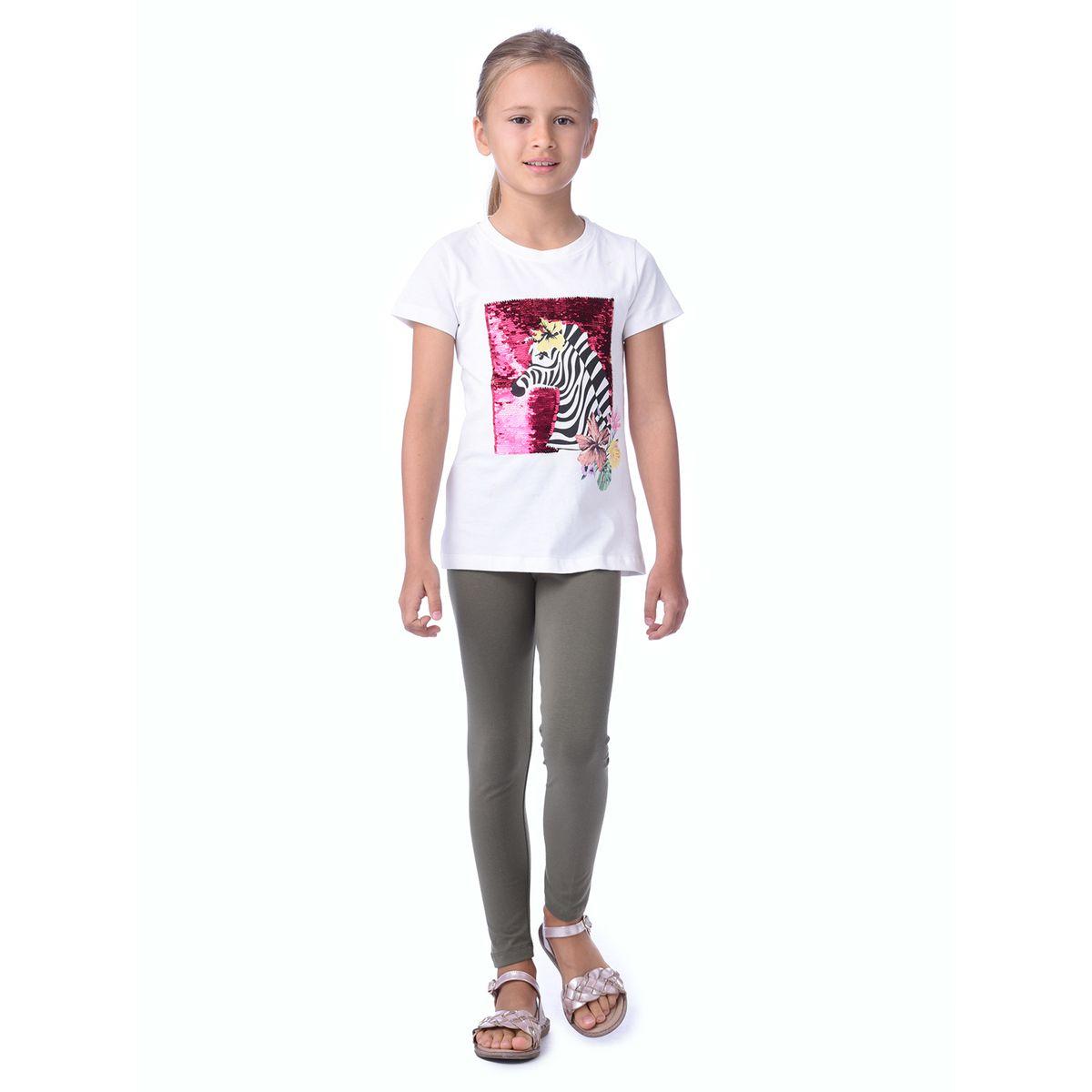 مجموعة من ليقنز مع تيشيرت بطبعة حمار وحشي فيكتور آند جين × ستايلي-girls-clothing-setsandcoords-image-1