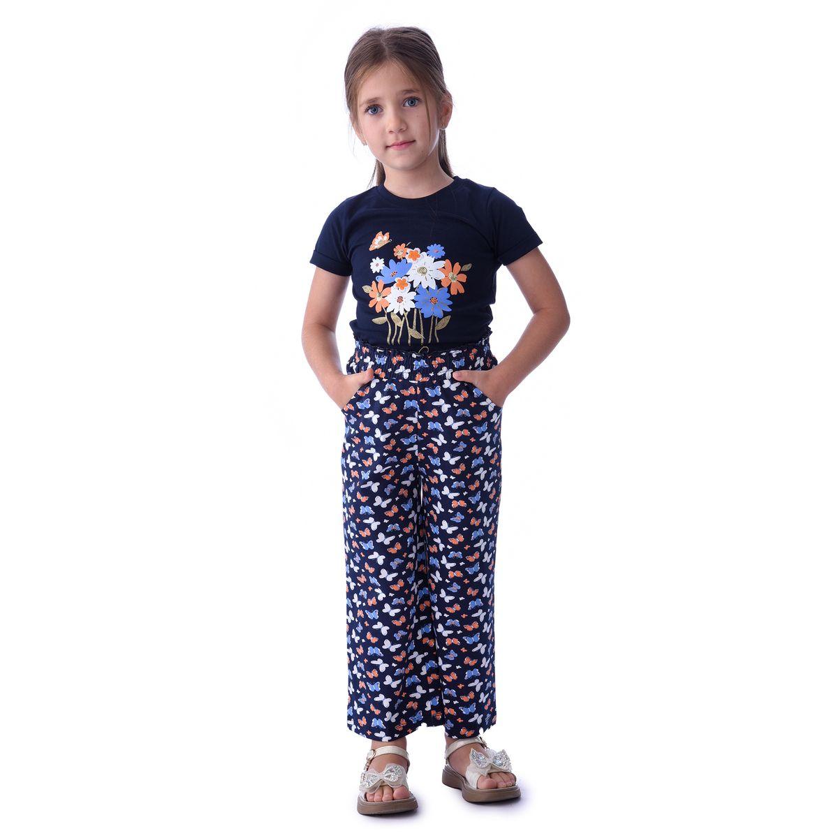Victor and Jane X Styli  Floral Print T-Shirt & Straight Pants Set-girls-clothing-setsandcoords-image-1
