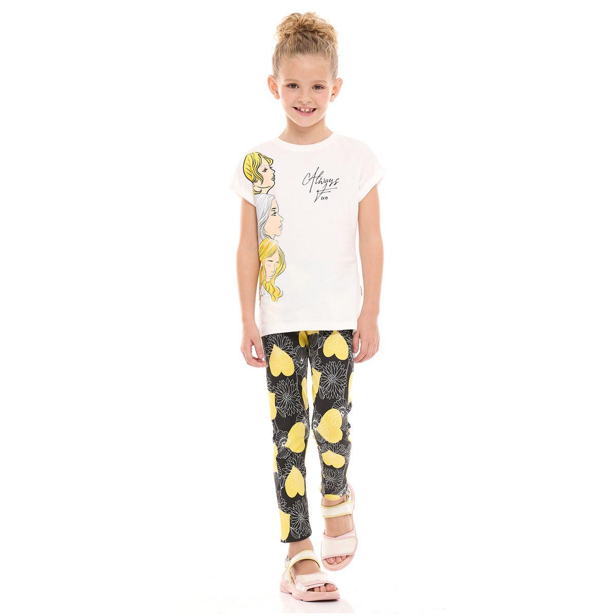 مجموعة من ليقنز مع بلوزة بطبعة جرافيك فيكتور آند جين × ستايلي-girls-clothing-setsandcoords-image-1