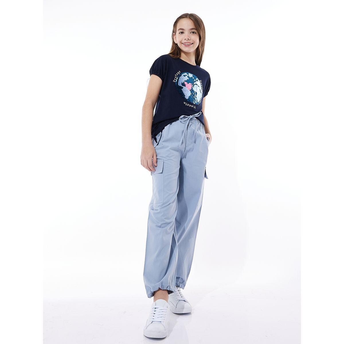 Victor and Jane X Styli  Sequined Ruched T-Shirt & Cargo Pants Set-girls-clothing-setsandcoords-image-9