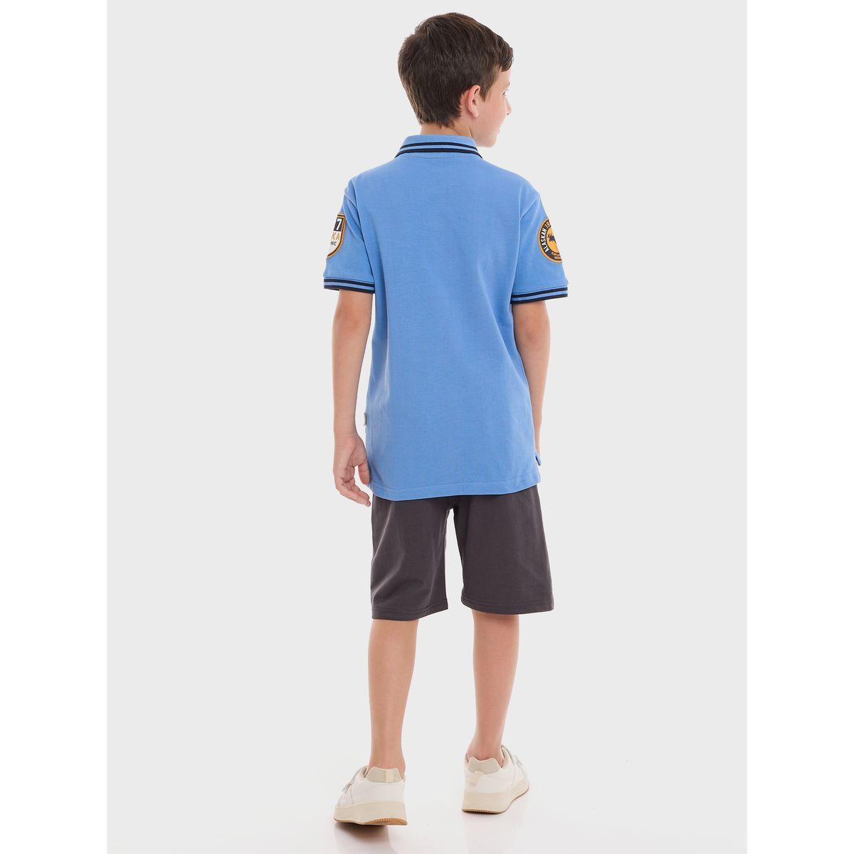 Victor and Jane X Styli  Embroidered Patch Polo T-Shirt & Shorts Set-boys-clothing-setsandcoords-image-2
