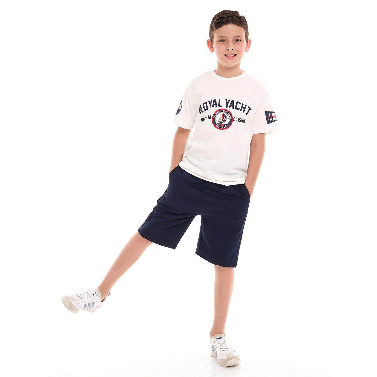 Victor and Jane X Styli  Embroidered Patch Printed T-Shirt & Shorts Set-boys-clothing-setsandcoords-image-1