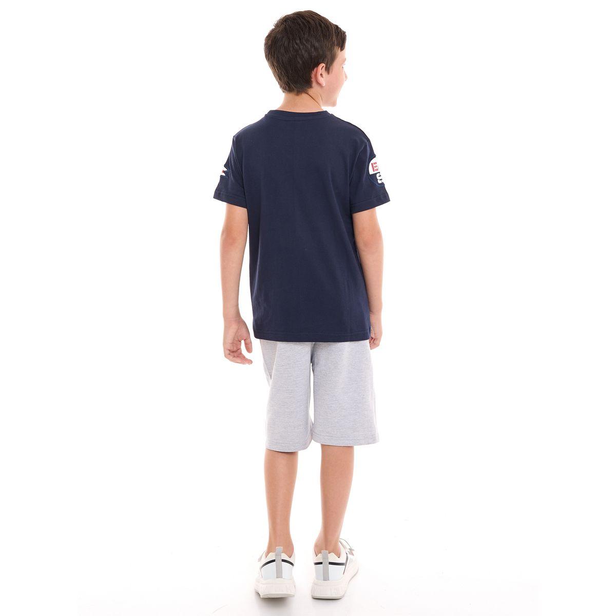 مجموعة من شورت مع تيشيرت بتفاصيل مُطرّزة فيكتور آند جين × ستايلي-boys-clothing-setsandcoords-image-2
