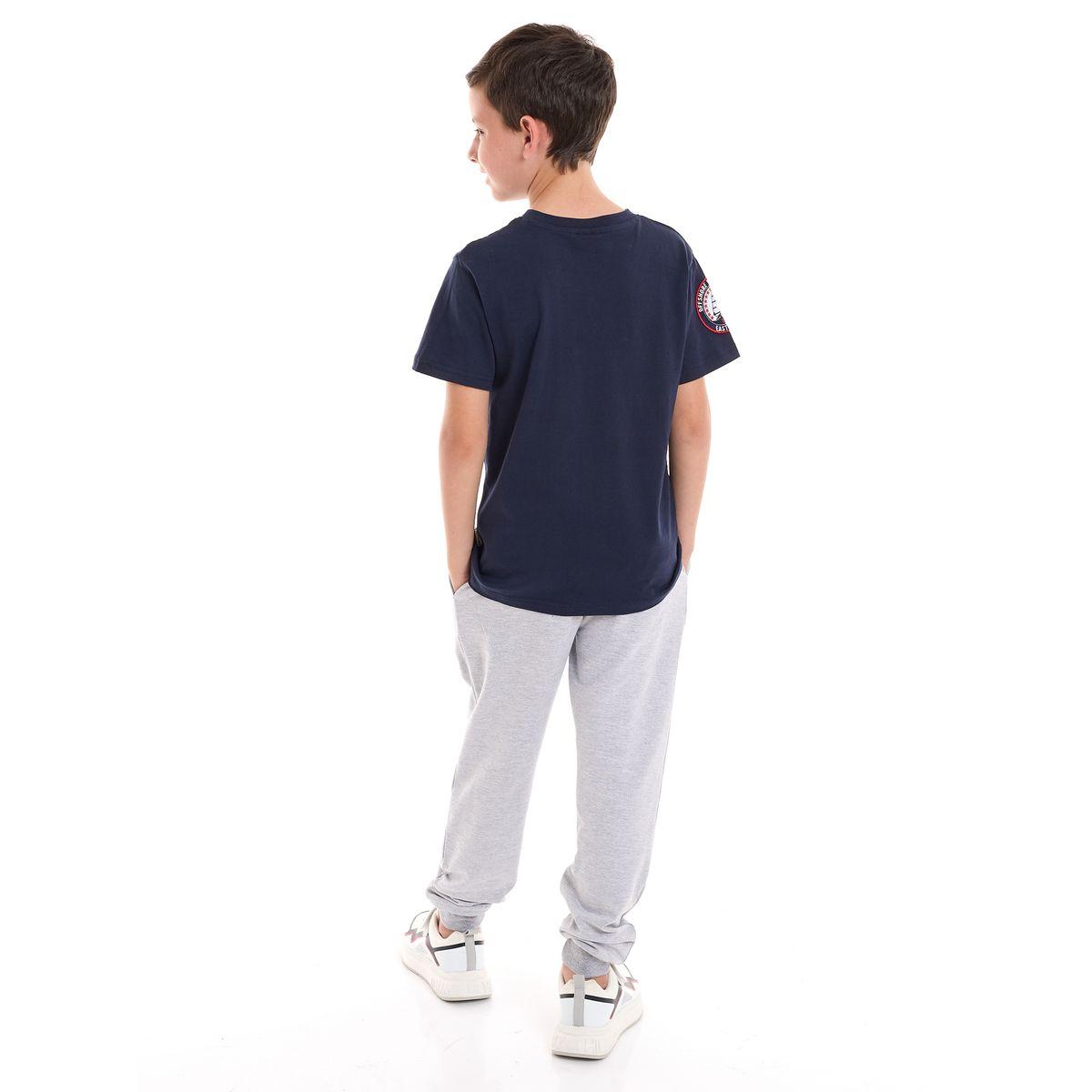 مجموعة من جوغر مع تيشيرت بتفاصيل مُطرّزة وازرار فيكتور آند جين × ستايلي-boys-clothing-setsandcoords-image-2
