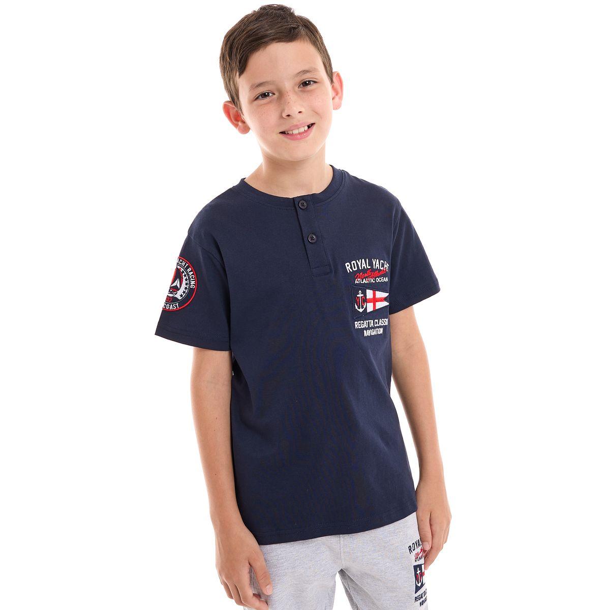 مجموعة من جوغر مع تيشيرت بتفاصيل مُطرّزة وازرار فيكتور آند جين × ستايلي-boys-clothing-setsandcoords-image-3