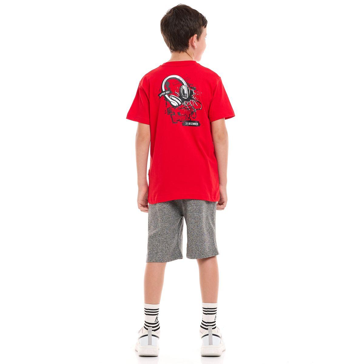 Victor and Jane X Styli  Back Graphic Print T-Shirt & Shorts Set-boys-clothing-setsandcoords-image-2