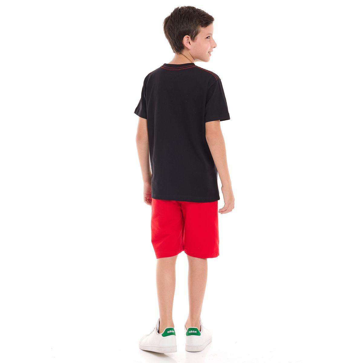 مجموعة من شورت مع تيشيرت بطبعة جرافيك فيكتور آند جين × ستايلي-boys-clothing-setsandcoords-image-2