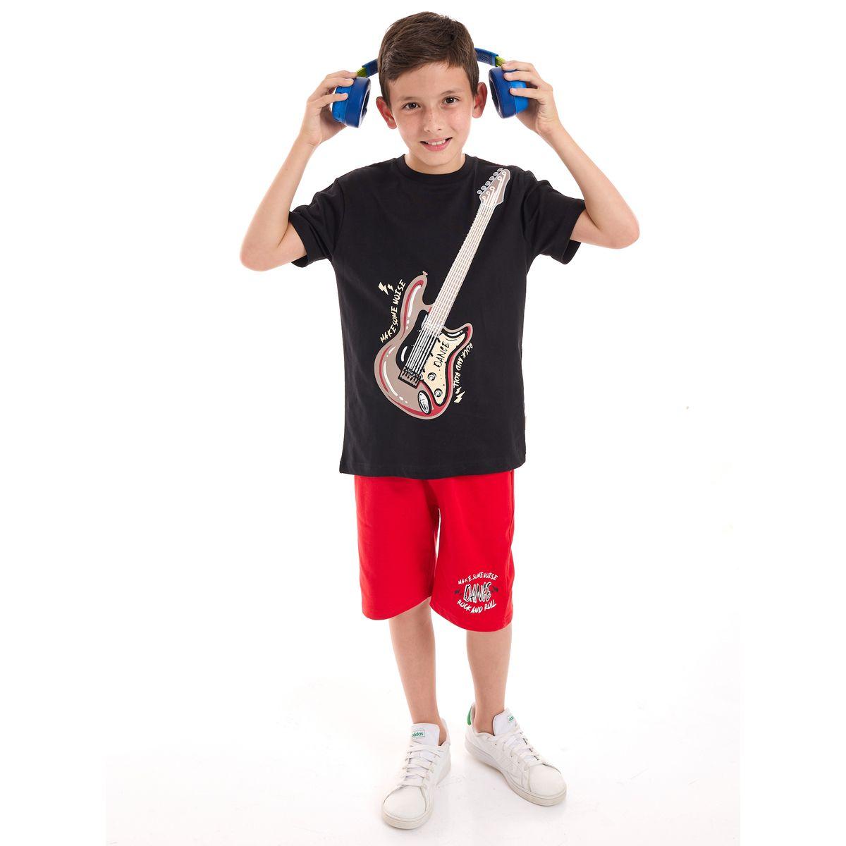 مجموعة من شورت مع تيشيرت بطبعة جرافيك فيكتور آند جين × ستايلي-boys-clothing-setsandcoords-image-5