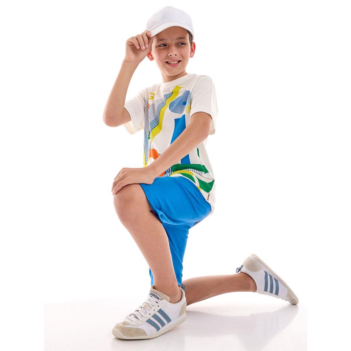 مجموعة من شورت مع تيشيرت بطبعة جرافيك فيكتور آند جين × ستايلي-boys-clothing-setsandcoords-image-5